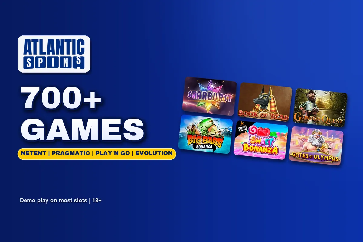 Atlantic Spins lobby: Starburst, Book of Dead, Gonzo's Quest and more