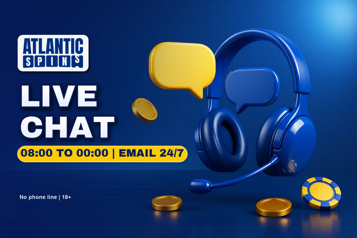 Atlantic Spins support: live chat and email